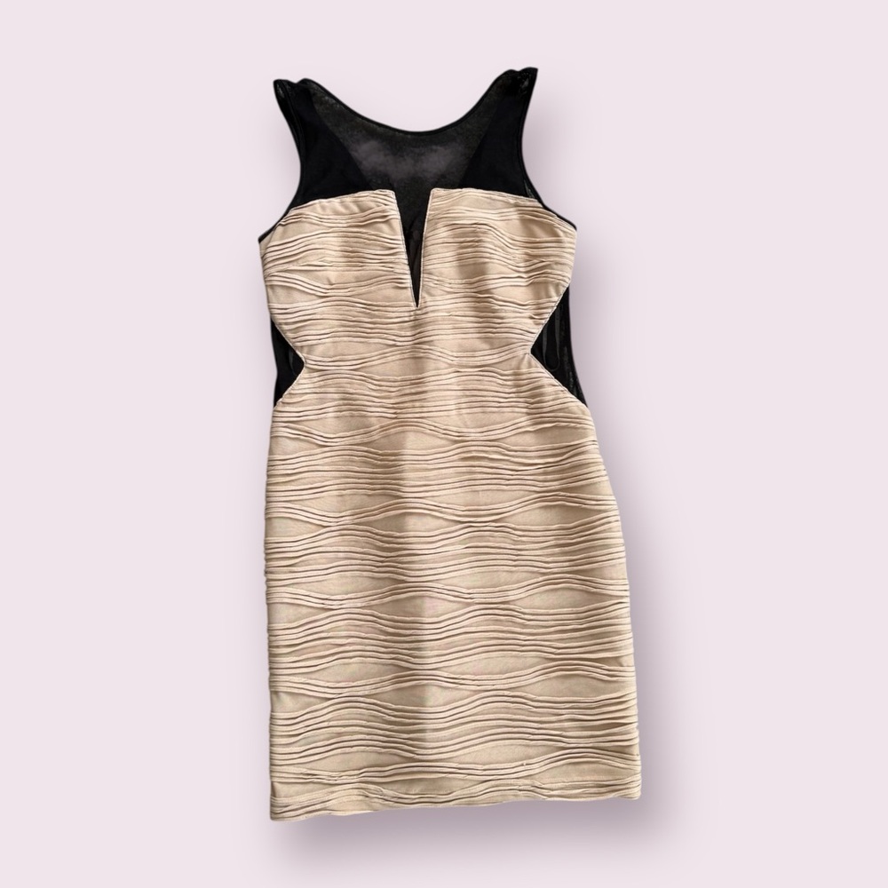 XXI women’s bodycon dress beige black size medium mini dress